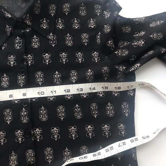 Esprit Sheer Button Down Top Black Size XS - Picture 10 of 11